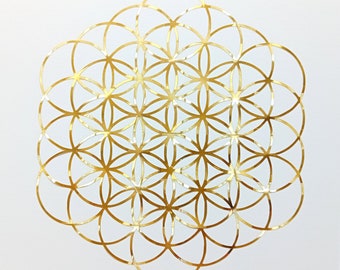 Flower of Life sticker gold from 12.5 cm