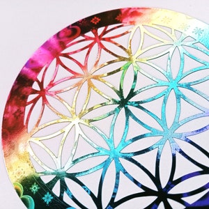 Flower of Life Sticker Rainbow 9 cm image 8