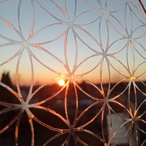 Flor de la vida sobre cristal acrílico transparente 10 15,2 cm imagen 6