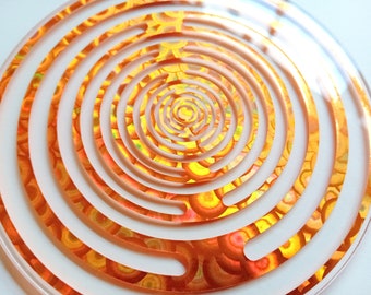 MWO Lakhovsky orange on clear acrylic glass