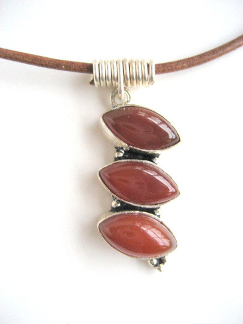 Carnelian on fine leather belt image 4