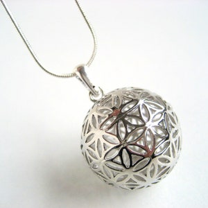 Flower of Life on Ball on Snake Chain image 2