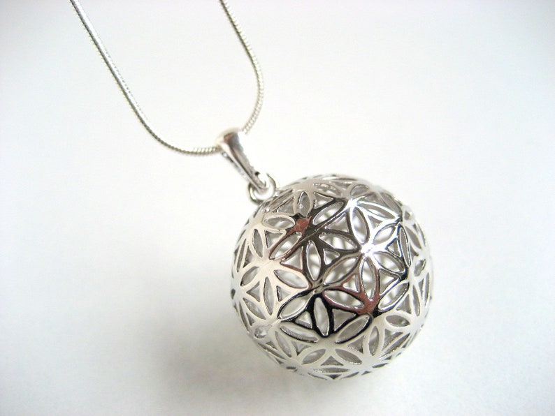 Flower of Life on Ball on Snake Chain image 2