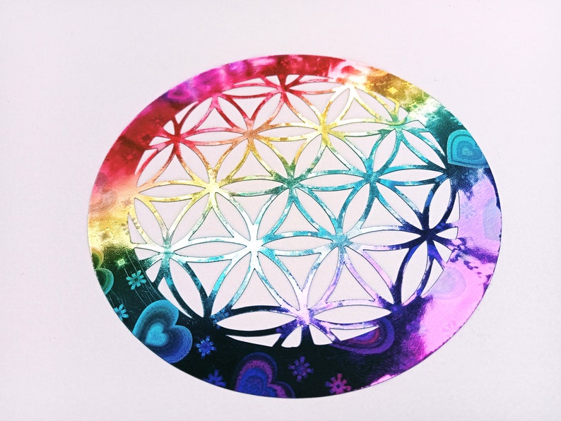 Flower of Life Sticker Rainbow 9 cm image 9