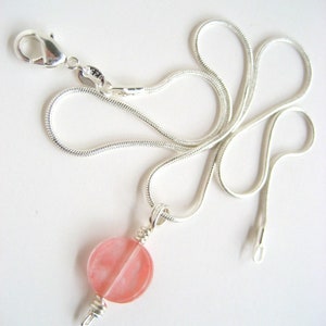 Strawberry quartz on snake chain image 5