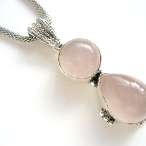 Rose quartz on snake chain image 5