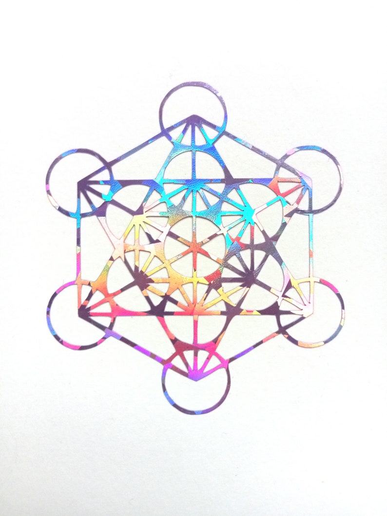 2x Metatrons Cube Autocollant violet 5 cm image 5