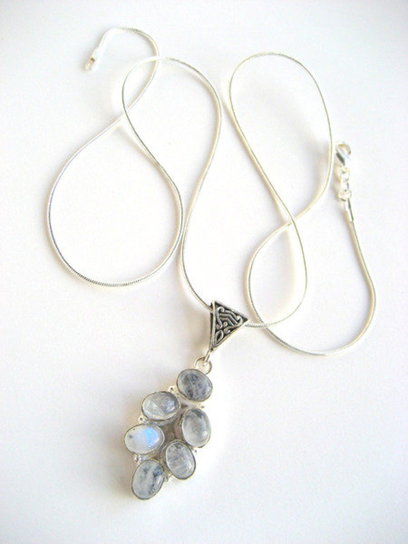 Moonstone on snake chain image 5