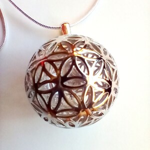 Flower of Life on Ball on Snake Chain image 9