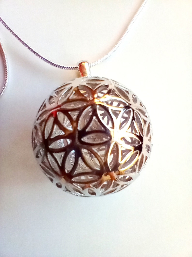 Flower of Life on Ball on Snake Chain image 9