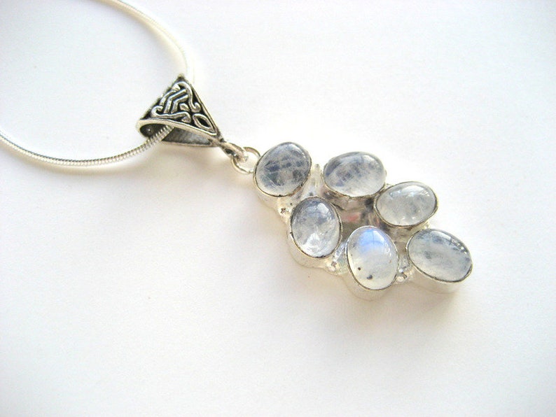 Moonstone on snake chain image 1