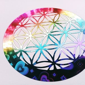 Flower of Life Sticker Rainbow 9 cm image 7