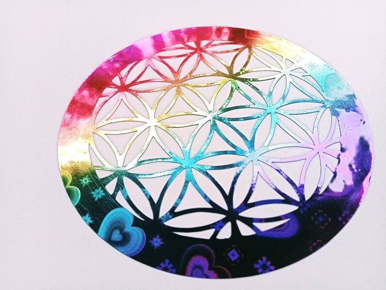 Flower of Life Sticker Rainbow 9 cm image 7