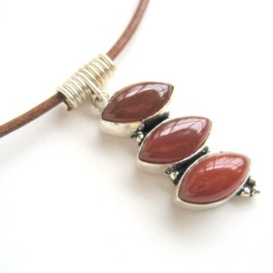 Carnelian on fine leather belt image 1