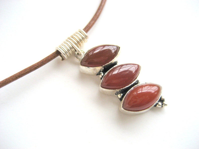 Carnelian on fine leather belt image 1