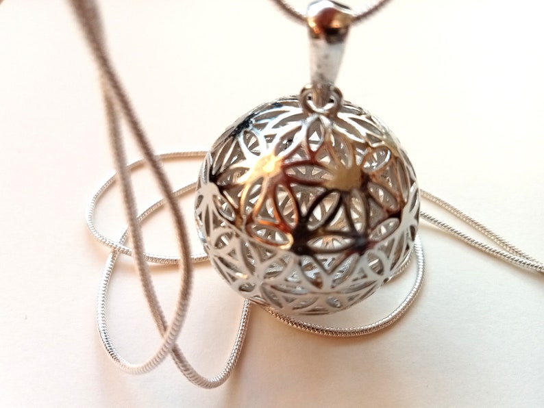 Flower of Life on Ball on Snake Chain image 6