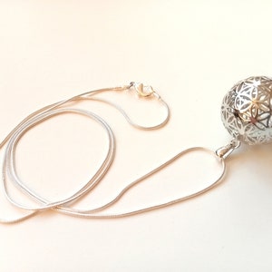 Flower of Life on Ball on Snake Chain image 8