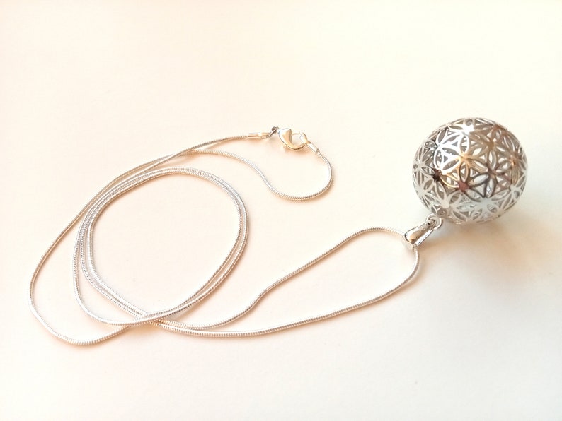 Flower of Life on Ball on Snake Chain image 8