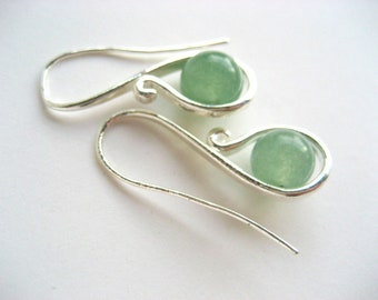 Boucles d’oreilles vert jade