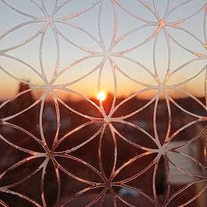 Flor de la vida sobre cristal acrílico transparente 10 15,2 cm imagen 3
