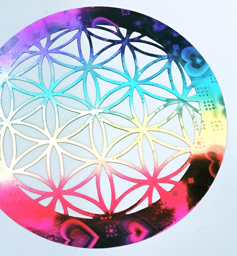 Flower of Life Sticker Rainbow 9 cm image 5