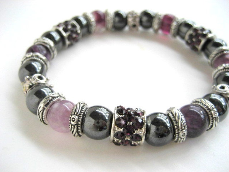 bracelet fluorine / hématite image 1