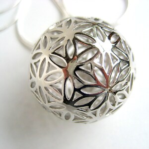 Flower of Life on Ball on Snake Chain image 3