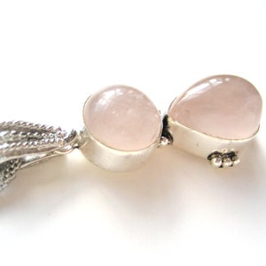 Rose quartz on snake chain image 1