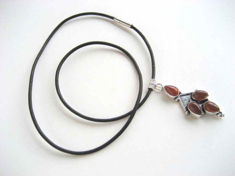 Carnelian on fine leather belt image 4