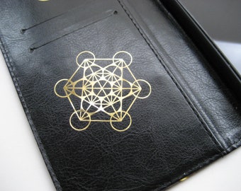 2x Metatron's cube sticker gold 5 cm