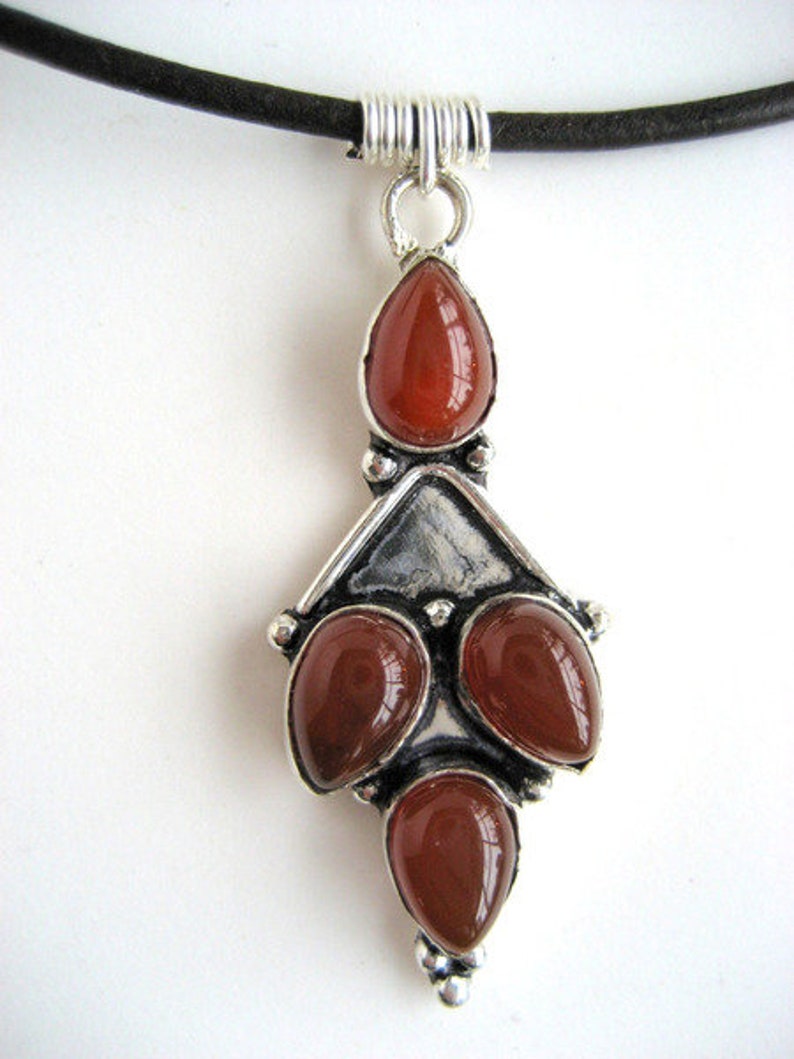 Carnelian on fine leather belt image 5