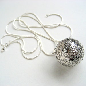 Flower of Life on Ball on Snake Chain image 4