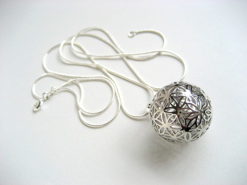 Flower of Life on Ball on Snake Chain image 4