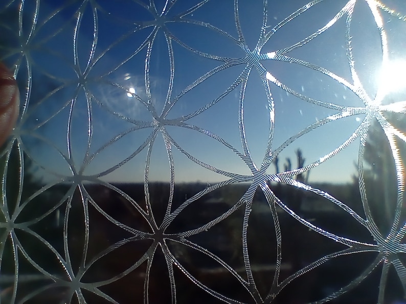 Flor de la vida sobre cristal acrílico transparente 10 15,2 cm imagen 10