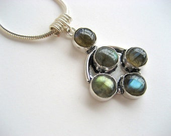 Labradorite / snake necklace 40 cm