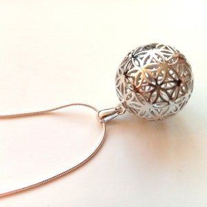 Flower of Life on Ball on Snake Chain image 5