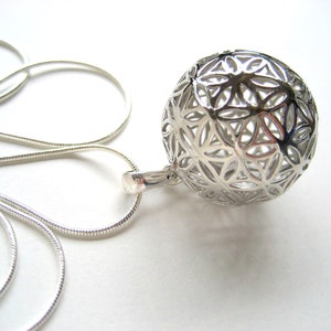 Flower of Life on Ball on Snake Chain image 1