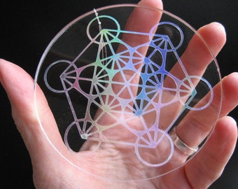 Metatrons Cube on Acrylic Clear 8,8 cm