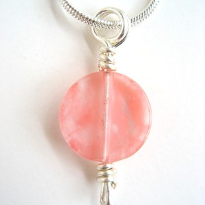 Strawberry quartz on snake chain image 2