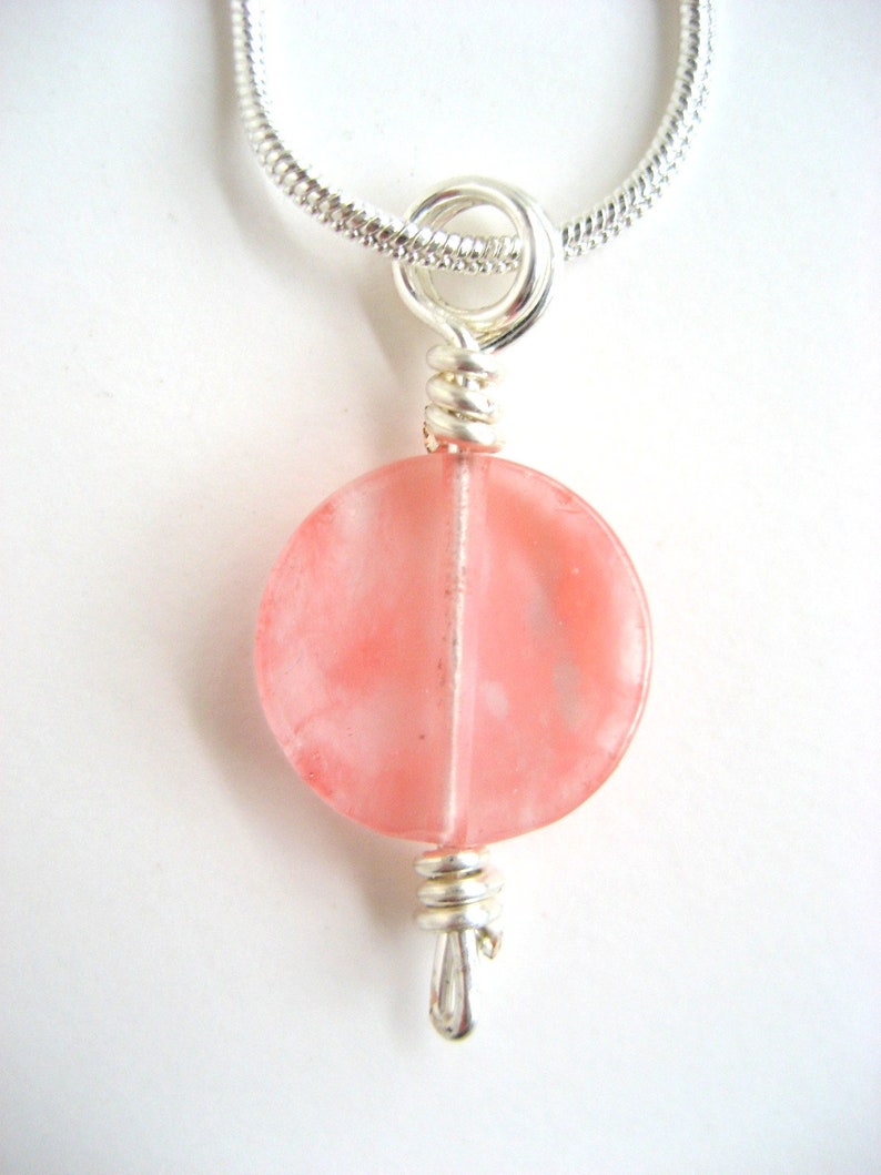 Strawberry quartz on snake chain image 2