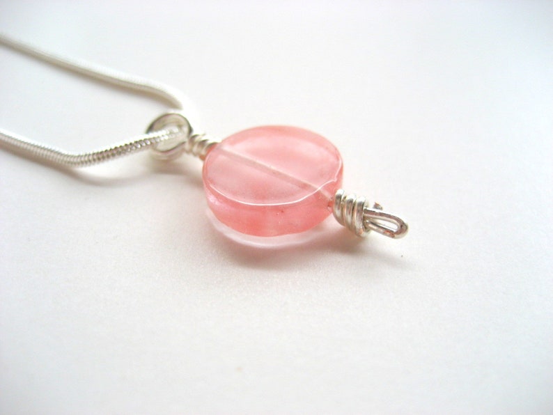 Strawberry quartz on snake chain image 4