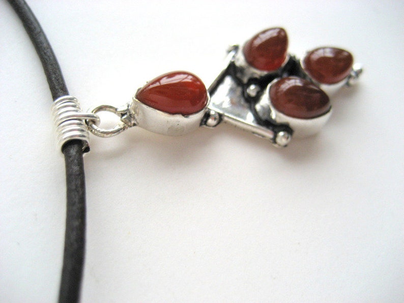 Carnelian on fine leather belt image 2