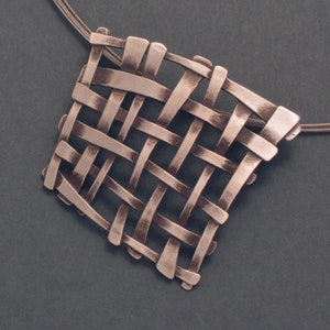 Lattice Large Blackened Silver Pendant image 3