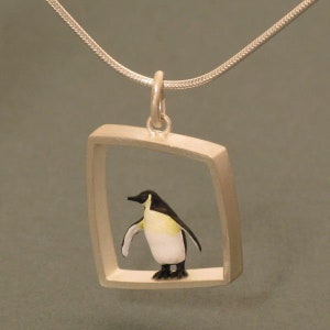 Penguin Large Silver Pendant