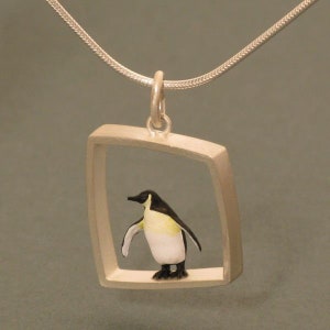 Penguin Large Silver Pendant image 1