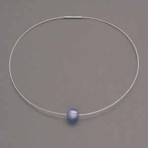 Silver Necklace with Light Blue Murano Glass image 2