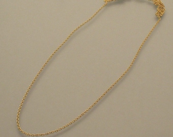 Fijne oorketting 90 cm, verguld