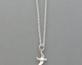 small pendant swallow made of 925 silver