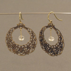 Vintage Earrings with Crystal image 1