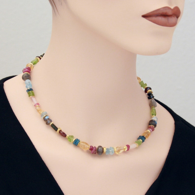 Colorful Baroque Gemstone Necklace image 4